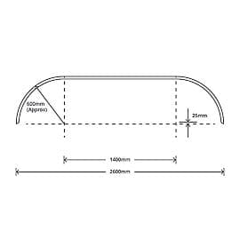 Tandem Mudguard Curved Edge