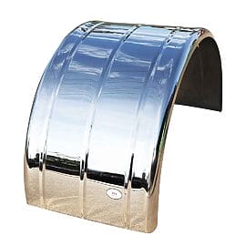 304 GRADE N0.8 MIRROR FINISH SIGNATURE SERIES MUDGUARD 1.5MM WITH 3 WIDE GROOVES